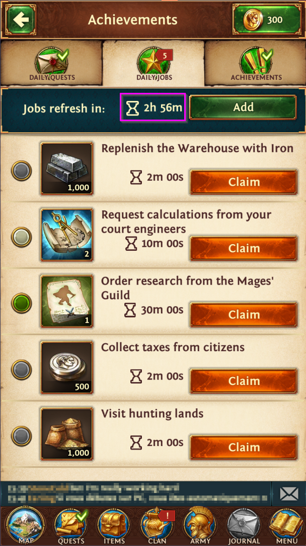 Daily job timer
