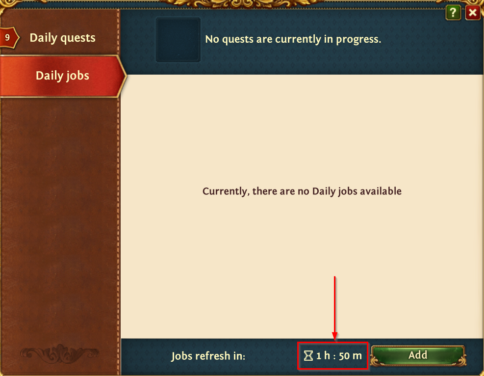 Daily job reset timer